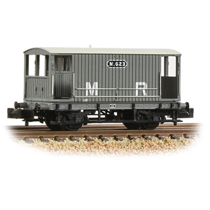 377-753 MR 20T Brake Van without Duckets Midland Railway Grey (image for) 377-753 MR 20T Brake Van without Duckets Midland Railway Grey